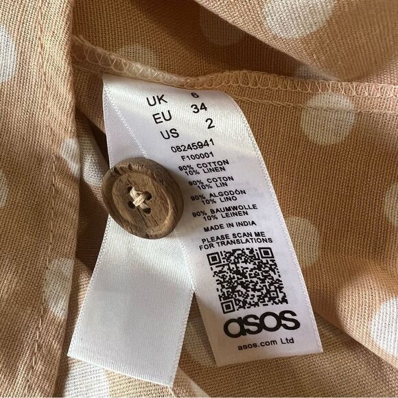 ASOS "Pretty Woman" Peach Polka‎ Dot Halter Dress  -- 2 - Picture 11 of 12